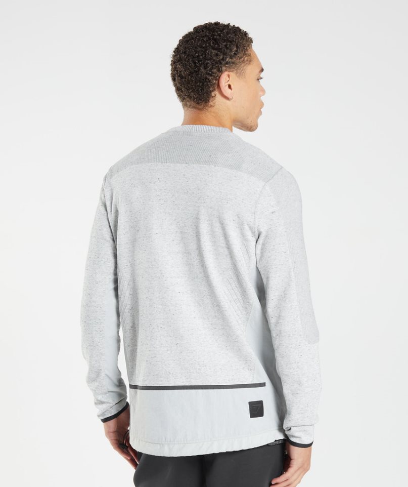 Men's Gymshark Retake Crew Sweatshirts Light Grey | CA 6875D0